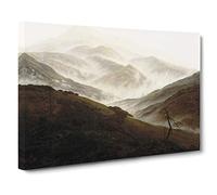 Mountain Landscape With Mist By Caspar David Friedrich Canvas Print | Gallery Wrapped 30mm Frame Wall Art | 30x20 inches | Ready to Hang | Classic Landscape Picture | Living Room Bedroom Lounge Office