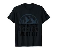 Mountain Landscape with Mosquito Emblem T-Shirt