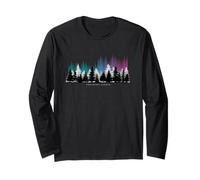 Mountain Landscape with Northern Lights Stylized Outdoor Long Sleeve T-Shirt