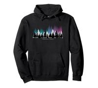 Mountain Landscape with Northern Lights Stylized Outdoor Pullover Hoodie