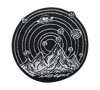 Mountain Landscape with Planets Patch Iron On | Space Patches, Astronomy Embroidery, Hiking Sew-On Applique - Finally Home