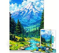 Mountain Landscape with River And Forest 1000 Piece Jigsaw Puzzles for Teenagers Jigsaw Reason Skill Toy Shared Fun Tight Cut Wall Art Decor (38x52cm)