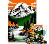 Mountain Landscape with River And Forest Teenagers Puzzles 1000 Piece Jigsaws Brain Workout Toy Soothing Fun Art Assembly Art Collectible (38x26cm)