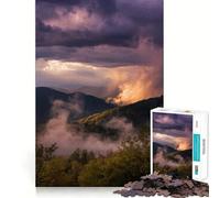 Mountain Landscape with Stormy Sky 1000 Piece Jigsaw Puzzle for Adults Logic Toy Relaxing Fun Design Assembly Santa Wish Gift (50x75cm)