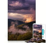 Mountain Landscape with Stormy Sky Jigsaw Puzzle for Teenagers 1000 Pieces Memory Gain Calm Relax Design Assembly Classic Gift (38x26cm)