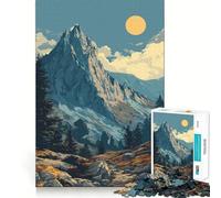 Mountain Landscape with Trees And Sun 1000 Piece Jigsaw Puzzles for Teenagers Memory Gain Stress Free Design Assembly Heartfelt Gift (38x52cm)