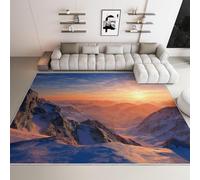 Mountain Landscapes Non-Slip Flannel Rug 120x180 cm Area Rugs 3D Sunset Glow Soft Low Pile Indoor Carpet Suitable for Children'S Rooms Kitchens and Living Rooms (4x6ft) a-1107