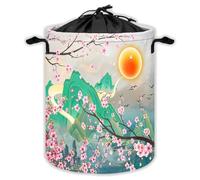 Mountain Laundry Hampers With Drawstring Cherry Blossoms Laundry Baskets For Bathroom Sun Portable Clothes Storage Organizer Basket Southeast Asia W 35 L 44 Cm