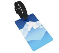 Mountain Layer Blue Luggage Tags for Suitcases - Durable PVC ID Tags with Detachable Straps for Travel, Backpack, Golf Bag, Anti-Loss