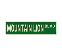 Mountain Lion Blvd Street Sign, Mountain Lion Decor Mountain Lion Sign Lover Gift, Funny Wall Decor For Home/Man Cave/Office/Farmhouse/Bedroom/Bar/Pub, Quality Metal Tin Signs 16X4 Inch