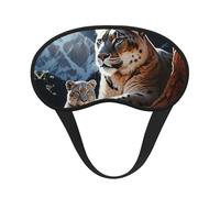 Mountain Lions Sleep Mask for Side Sleeper, Blackout Sleep Eye Mask Comfortable Blindfold Eyeshade Soft Breathable Sleeping Mask with Elastic Strap Silk Eye Covers for Travel