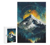 Mountain Majesty with Celestial Glow Puzzle 1000 Teile Schwer Puzzle Spielzeug Lernspiel Impossible Herausforderungsspielzeug Für Erwachsene Kinder 300 PCS