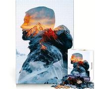 Mountain Man Double Exposure 1000 Pieces Jigsaw Puzzles for Adults Clear Logic Toy Relaxing Fun Perfect Cut Elegant Gift (50x75cm)