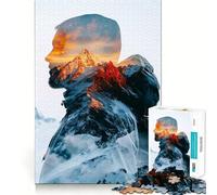 Mountain Man Double Exposure 1000 Pieces Jigsaw Puzzles for Adults Clear Logic Toy Relaxing Fun Perfect Cut Elegant Gift (50x75cm)