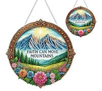 Mountain Meadow Diamond Art Hanging Ornament for Adults, Single Sided Rhinestone with Double-Sided Print for Nature Landscape, Serene Decor, and Outdoor Inspired Display