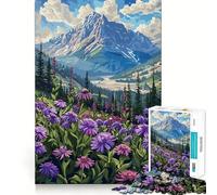 Mountain Meadow Flowers 1000 Piece Jigsaw Puzzle for Adults Logic Toy Relaxing Fun Design Assembly Santa Wish Gift (38x52cm)