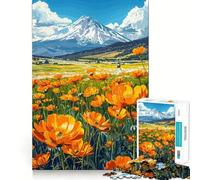 Mountain Meadow Flowers 1000 Piece Jigsaw Puzzles for Adults Jigsaw Brain Skill Warm Time Exact Edge (38x52cm)