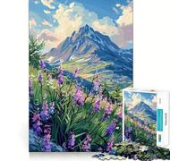 Mountain Meadow Flowers 1000 Piece Jigsaws for Adults Puzzle Focus Brain Toy Quiet Fun Tight Edge Santa Wish Item (38x26cm)