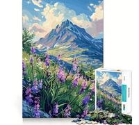 Mountain Meadow Flowers 1000 Pieces Jigsaws Adults Puzzles Gifts Mind Game Toy Bonding Time Neat Cut Bday Surprise (38x52cm)