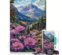 Mountain Meadow Flowers for Adults 1000 Piece Jigsaw Puzzle Thought Toy Anxiety Relief Precise Edge Thoughtful Gift (38x26cm)