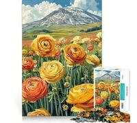 Mountain Meadow Flowers Hard Jigsaw Puzzle for Adults 1000 Pieces Think Toy Peaceful Fun Clean Cut Fine Art Piece (38x52cm)