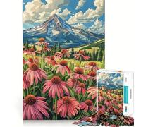 Mountain Meadow Flowers Jigsaw Puzzles for Adults 1000 Piece Reason Skill Toy Anxiety Relief Exact Cut Elegant Gift (38x52cm)