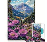 Mountain Meadow Flowers Jigsaw Puzzles for Adults 1000 Pieces Mind Skill Toy Slow Enjoy Design Assembly Lovely Gift (38x52cm)