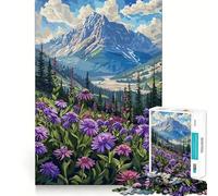 Mountain Meadow Flowers Jigsaw Puzzles for Adults1000 Pieces Intellect Toy Calming Play Quality Cut Wall Art Decor (50x75cm)