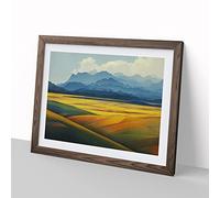 Mountain Meadow Landscape Vol.2 H1022 Framed Print for Living Room Bedroom Home Office Décor, Wall Art Picture Ready to Hang, Walnut A2 Frame (64 x 46 cm)