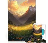 Mountain Meadow Sunset 1000 Piece Jigsaw Puzzle for Adults Logic Toy Relaxing Fun Design Assembly Santa Wish Gift (38x52cm)