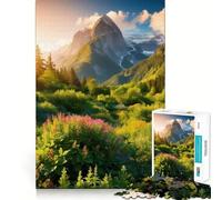 Mountain Meadow Sunset Adult Jigsaw Puzzles1000 Pieces Mind Exercise Toy Tension Relief Design Assembly Lovely Present (38x52cm)