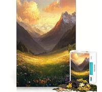 Mountain Meadow Sunset Jigsaw Puzzles for Adults 1000 Pieces Logic Sense Toy Relaxing Fun Smooth Edge (50x75cm)