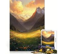 Mountain Meadow Sunset Jigsaw Puzzles for Adults 1000 Pieces Logic Sense Toy Relaxing Fun Smooth Edge (50x75cm)