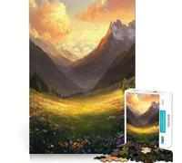 Mountain Meadow Sunset Jigsaw Puzzles for Teenagers 1000 Pieces Fine Logic Toy Soft Relax Neat Edge Premium Gift (38x26cm)