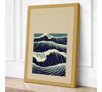 Mountain Meets Sea Japandi Canvas Wall Art Print 30x20 Inch (76 x 51 cm)