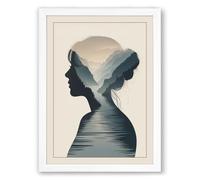 Mountain Mind Minimalist Framed Wall Art Print A3 (42×29.7cm) White, Wall Decor for Living Room, Bedroom, Office & Home, Ready to Hang, Art Gift
