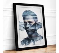 Mountain Mind Modern Framed Wall Art Print A1 (84.1×59.4cm) Black, Wall Decor for Living Room, Bedroom, Office & Home, Ready to Hang, Art Gift