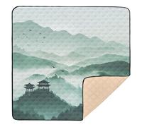 Mountain Mist Chinese Art Cute Foldable Baby Gym & Activity Mat for Indoor Outdoor Water Resistant Travel Play Mat for Baby Kids Toddlers Infants, 50'' x 50''