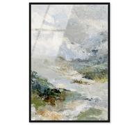 Mountain Mist Framed Acrylic Print Office Wall Decor by Art Remedy, Black Frame, 10 x 15