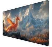 Mountain Mouse Pad Large 900x300x3mm, Dragon Gaming Mouse Pad Waterproof Desk Mat with 3MM Stitched Edges, Non-Slip Rubber Base Mousepad Computer Accessories for Gaming, PC, Office, Gifts -yym2509E4