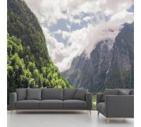 Mountain Mural Misty Forest Tree River Cloud Wallpape Wall Mural 315x215cm