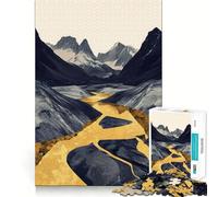 Mountain Nature Gold Decor Adult Jigsaw Puzzles1000 Pieces Mind Exercise Toy Tension Relief Design Assembly Lovely Present (50x75cm)