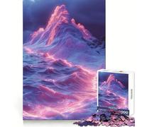 Mountain Nebula Neon Color 1000 Pieces Jigsaw Puzzles for Adults Clear Logic Toy Relaxing Fun Perfect Cut Elegant Gift (38x26cm)