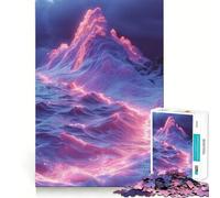 Mountain Nebula Neon Color 1000 Pieces Jigsaw Puzzles for Adults Clear Logic Toy Relaxing Fun Perfect Cut Elegant Gift (38x26cm)
