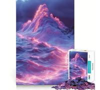 Mountain Nebula Neon Color Jigsaw Puzzles for Adults1000 Pieces Intellect Toy Calming Play Quality Cut Wall Art Decor (50x75cm)