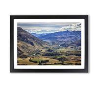 Mountain New Zealand Scenery (5) Framed Print | A2 Black Framed Wall Art | Ready to Hang | Modern Landscape Picture | Living Room Bedroom Lounge Office