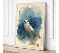 Mountain Otter Japandi Canvas Wall Art Print 18x12 Inch (46 x 30 cm)