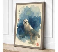 Mountain Otter Japandi Canvas Wall Art Print 30x20 Inch (76 x 51 cm)