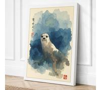 Mountain Otter Japandi Canvas Wall Art Print 36x24 Inch (91 x 61 cm)