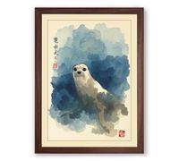 Mountain Otter Japandi Framed Wall Art Print A4 (29.7×21cm) Walnut, Wall Decor for Living Room, Bedroom, Office & Home, Ready to Hang, Art Gift